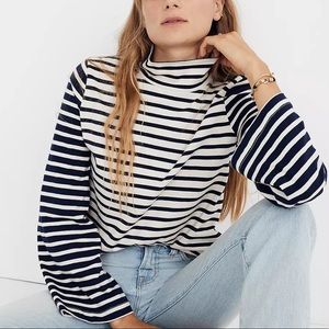Madewell Wide-Sleeve Turtleneck in Stripe-Block
